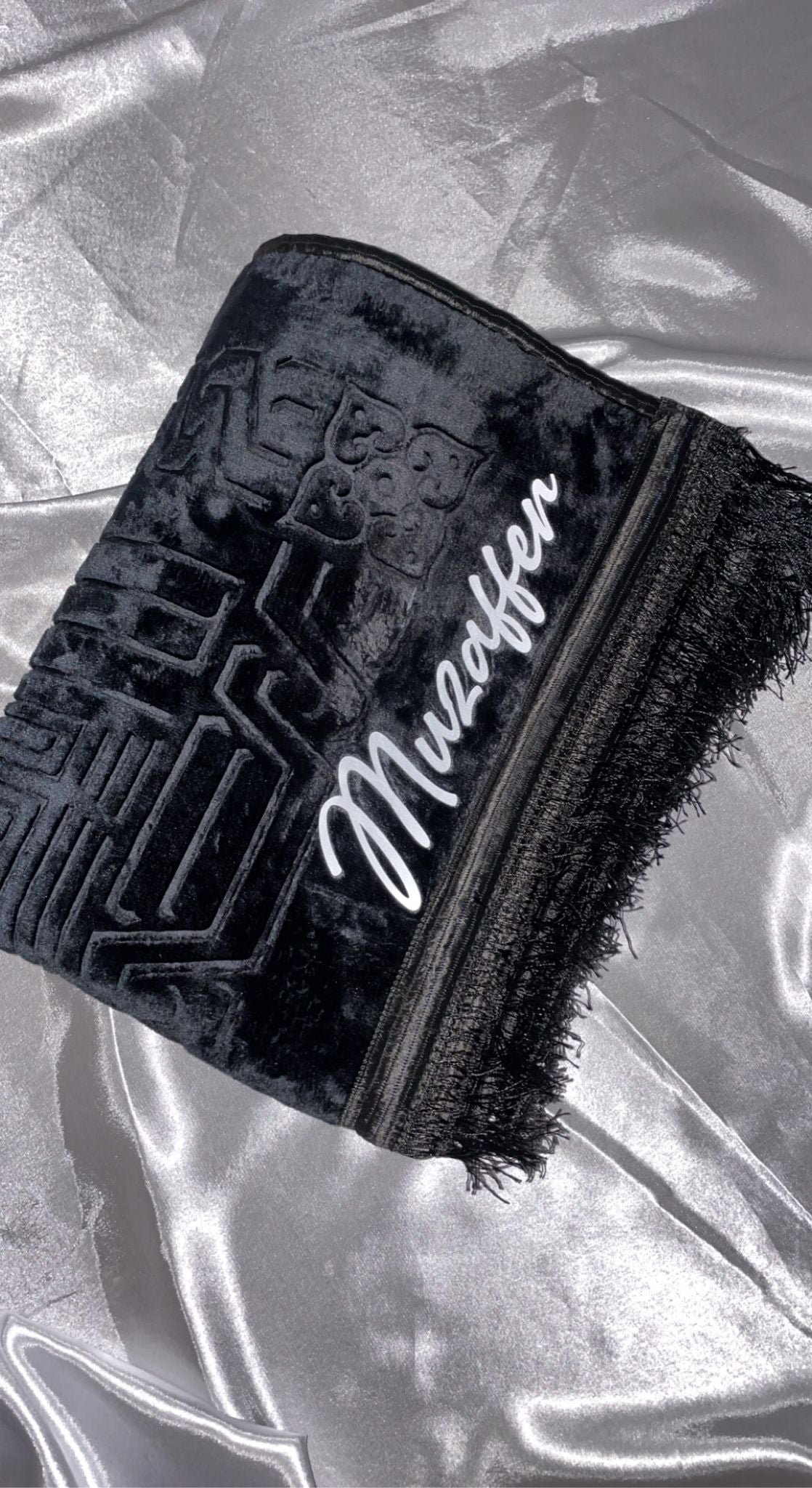 Tapis en velours épais noir - personnalisé