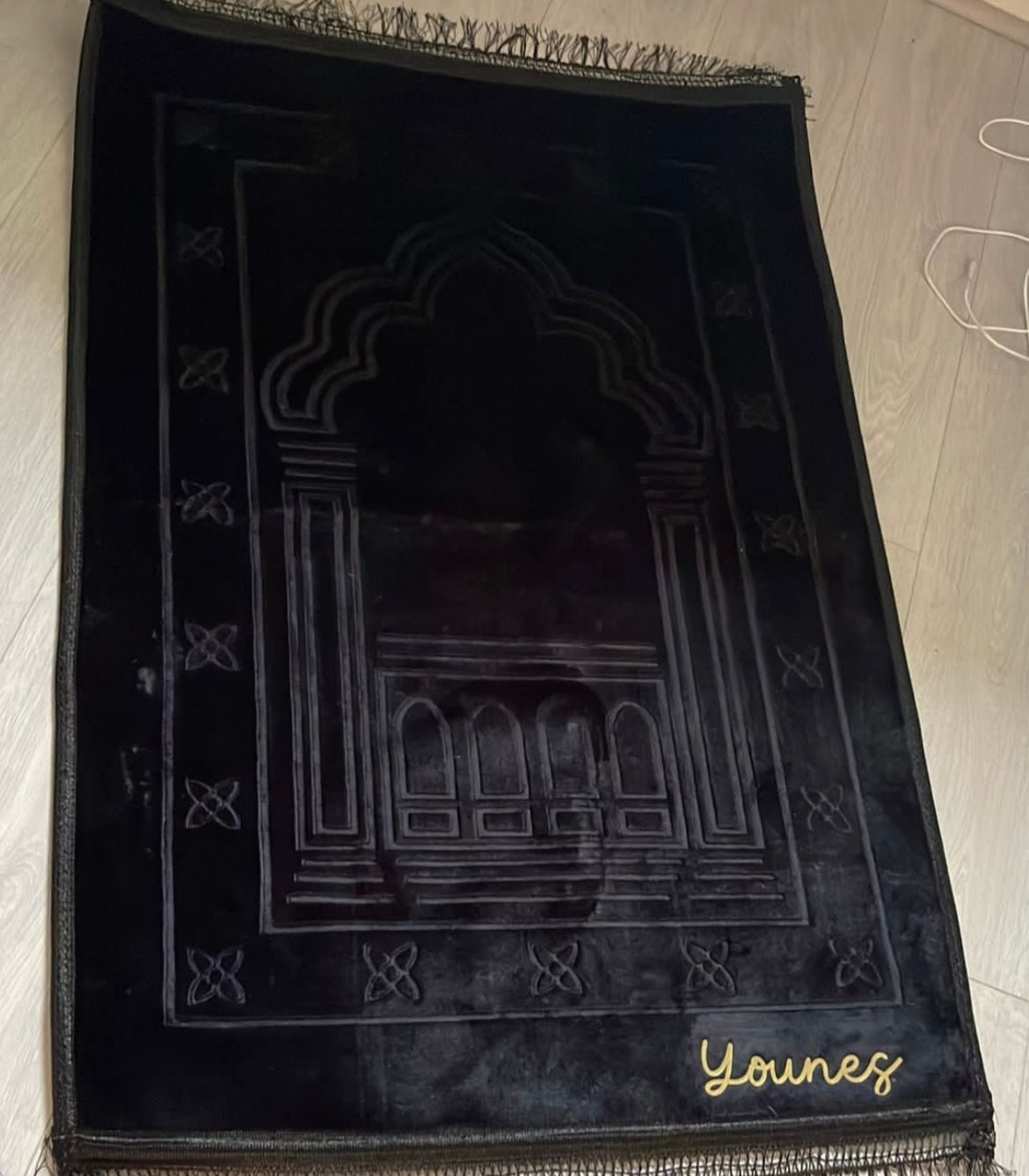 Tapis en velours épais noir - personnalisé