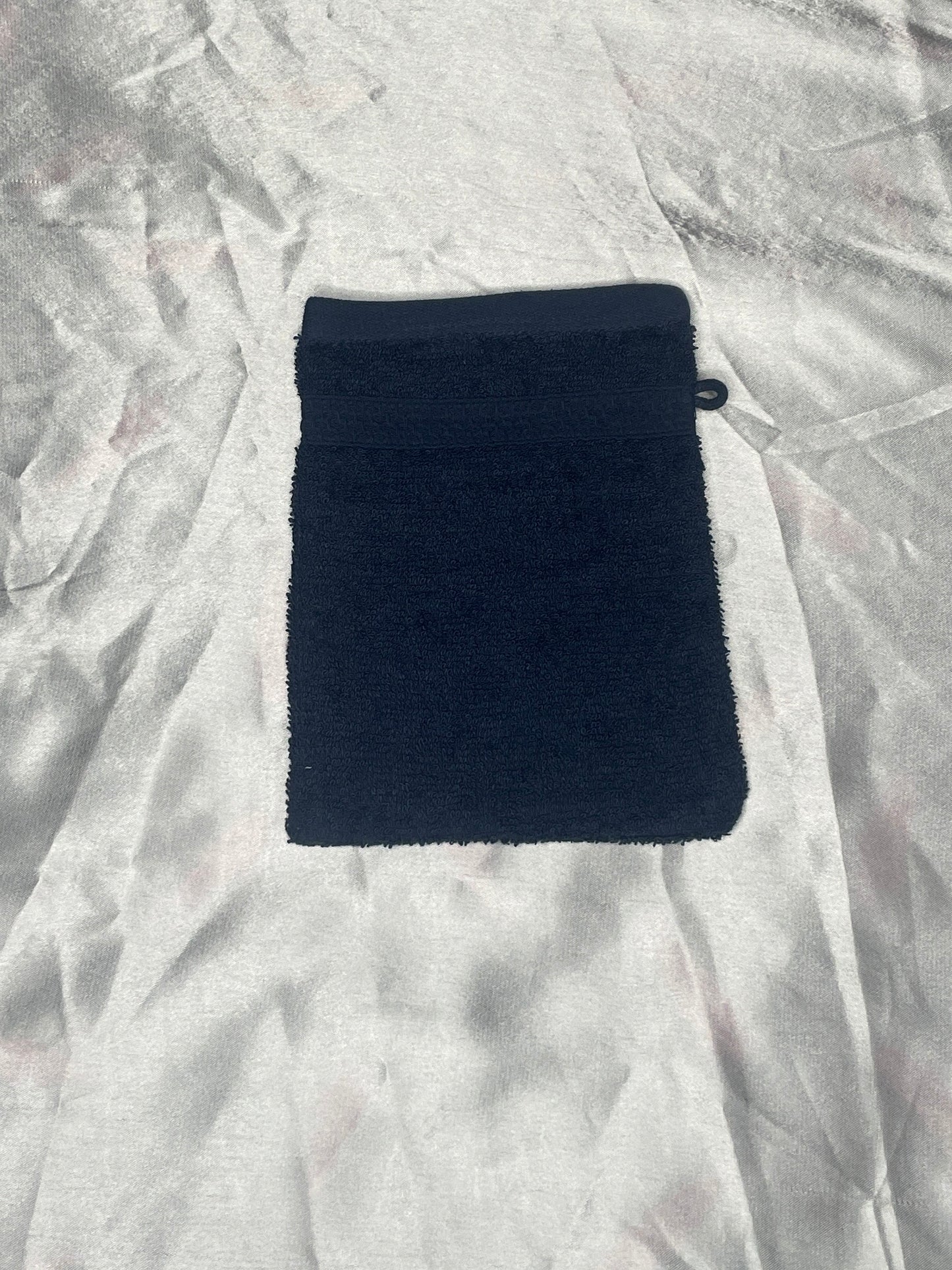 Gant de toilette bleu foncé - personnalisé