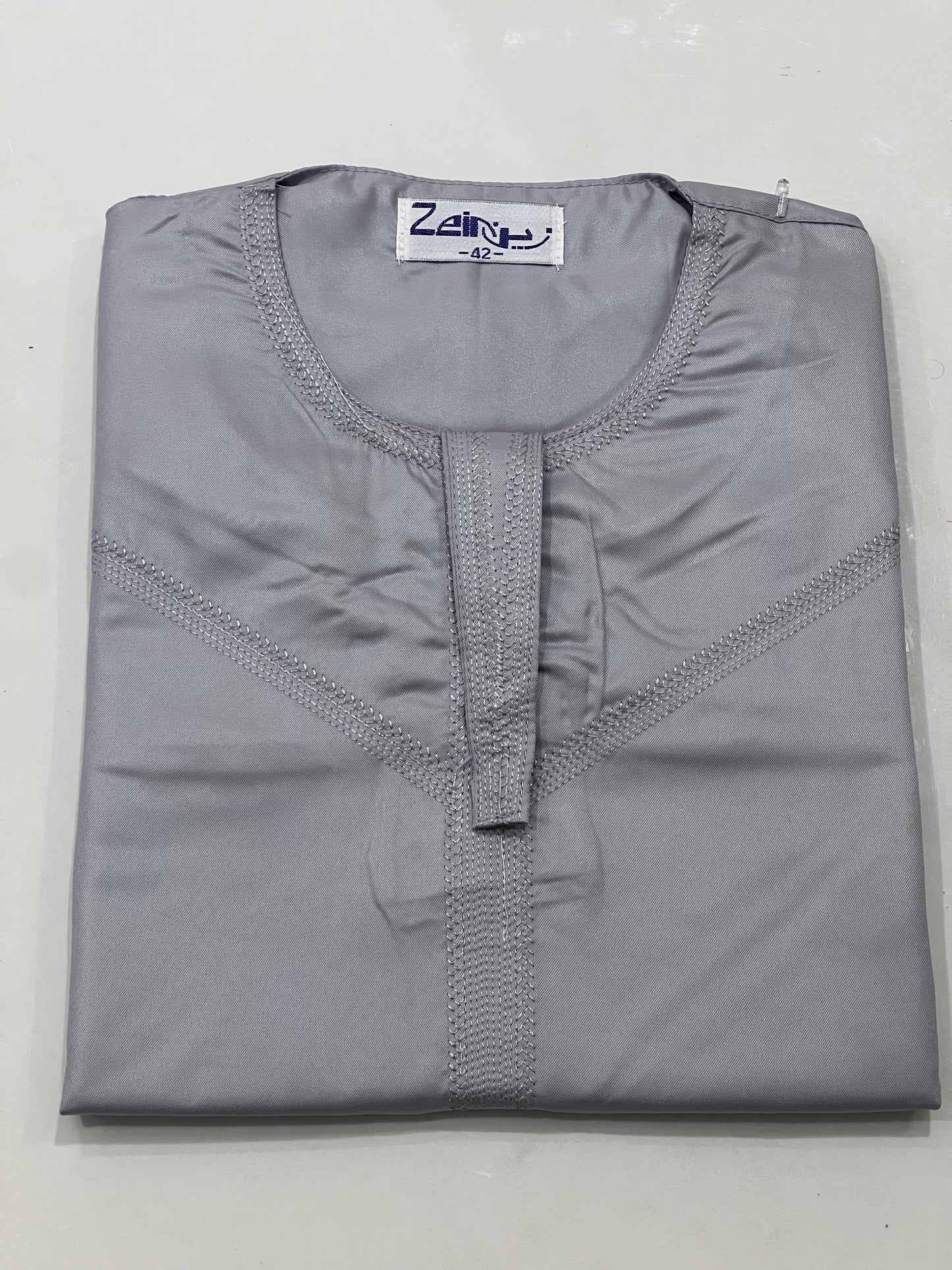 Qamis Omani gris personnalisé