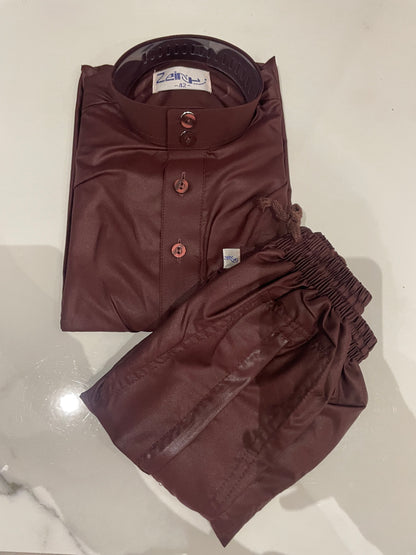 Qamis + pantalon à col garçon