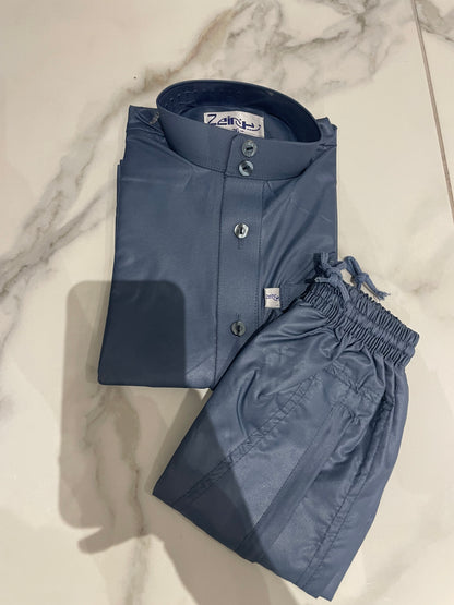 Qamis + pantalon à col garçon