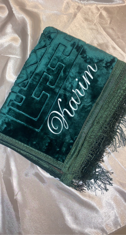 Tapis en velours épais vert - personnalisé