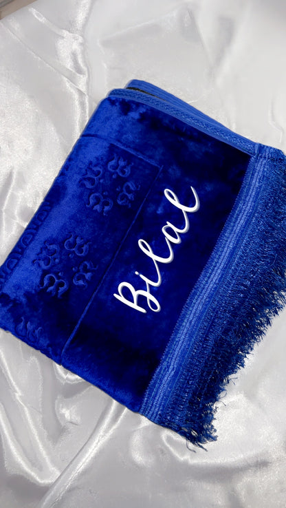 Tapis en velours épais bleu roi - personnalisé