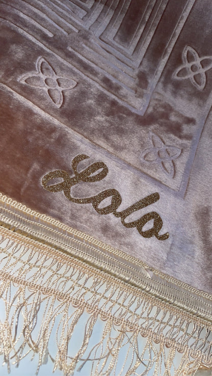 Tapis en velours épais rose pâle - personnalisé