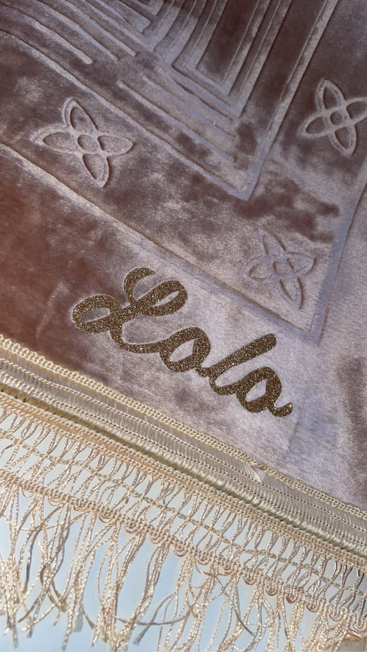 Tapis en velours épais rose pâle - personnalisé