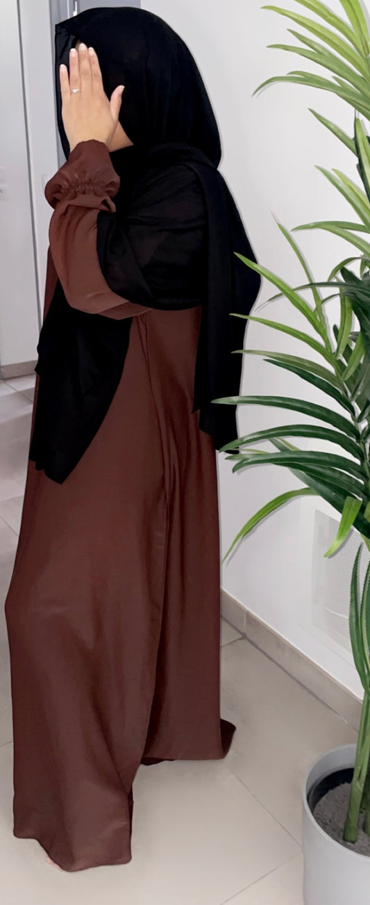 Abaya marron manches tulipes