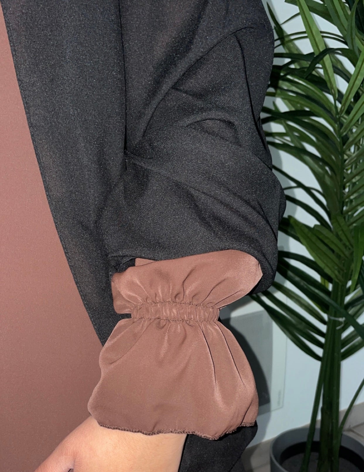 Abaya marron manches tulipes