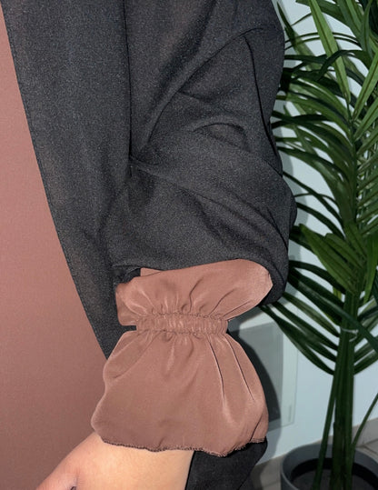 Abaya marron manches tulipes