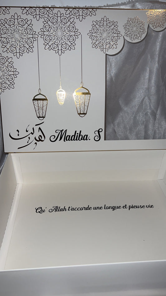 Grande boîte coffret blanche - personnalisation du prénom + phrase
