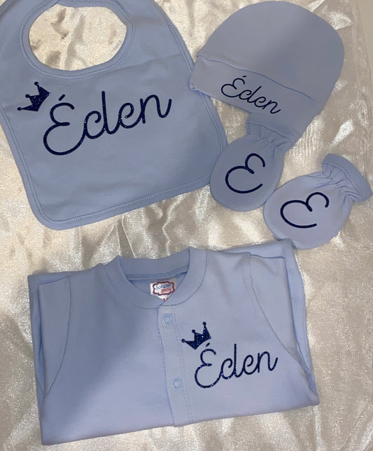 Set 3 pièces bleu personnalisé