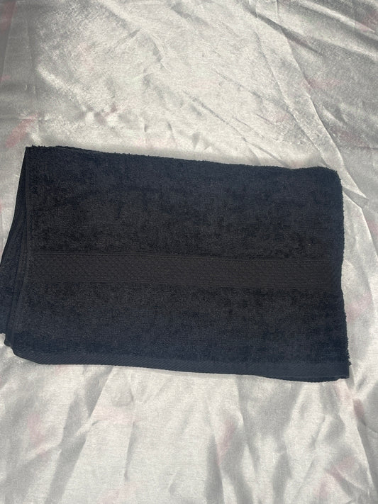 Grande serviette noire - personnalisée