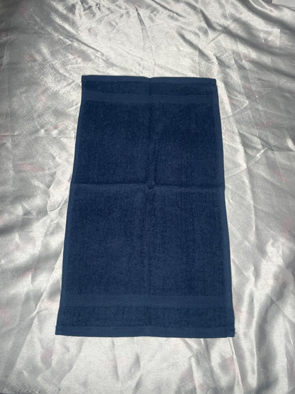 Petite serviette bleu foncé - personnalisée