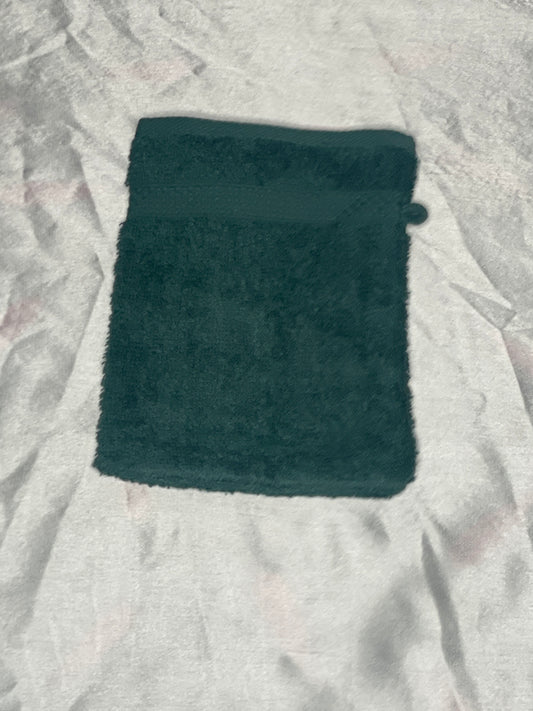 Gant de toilette vert foncé - personnalisé