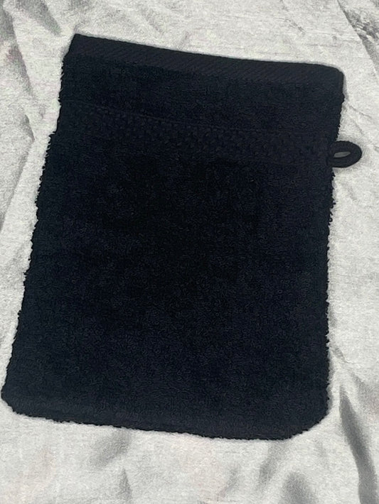Gant de toilette noir - personnalisé