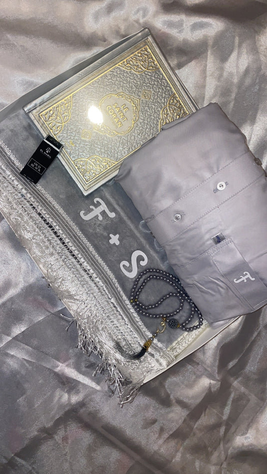 Qamis à col gris personnalisé
