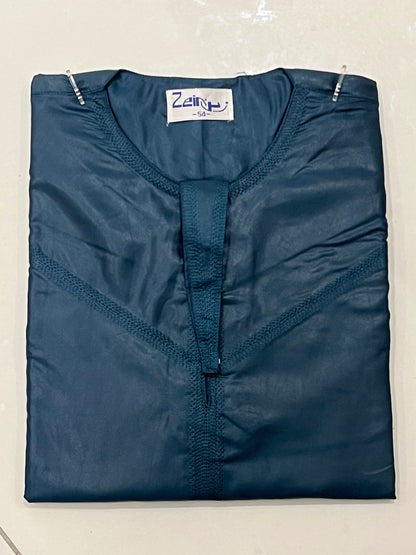 Qamis Omani bleu céramique personnalisé