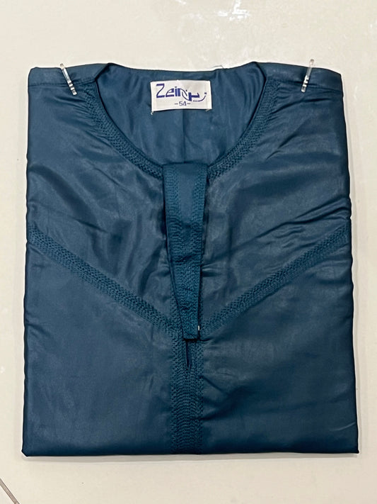 Qamis Omani bleu céramique personnalisé