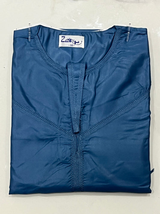 Qamis Omani bleu azur personnalisé