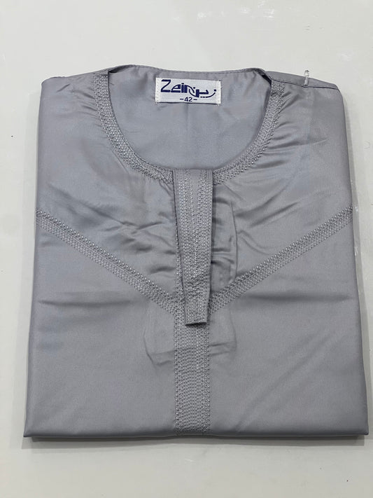 Qamis Omani gris personnalisé