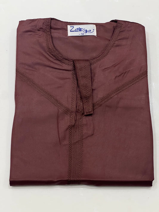Qamis Omani bordeaux sans personnalisation