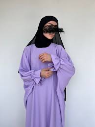 Abaya lilas manches tulipes
